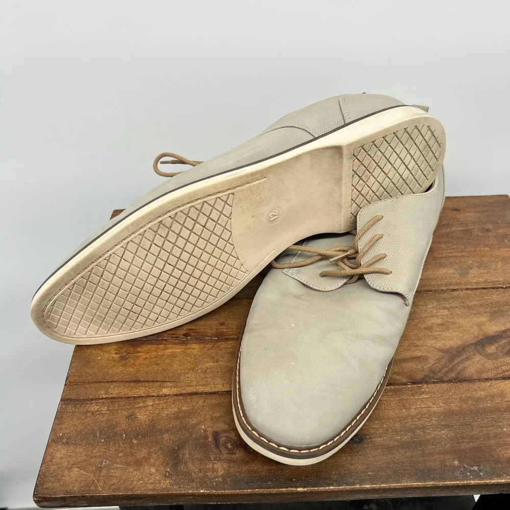 Goodfellow & Co Mens Derby Dress Shoes Light Gray‎ Lace Up Size 12